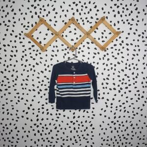 Carter’s Navy Striped Baby Long Sleeve Henley Shirt